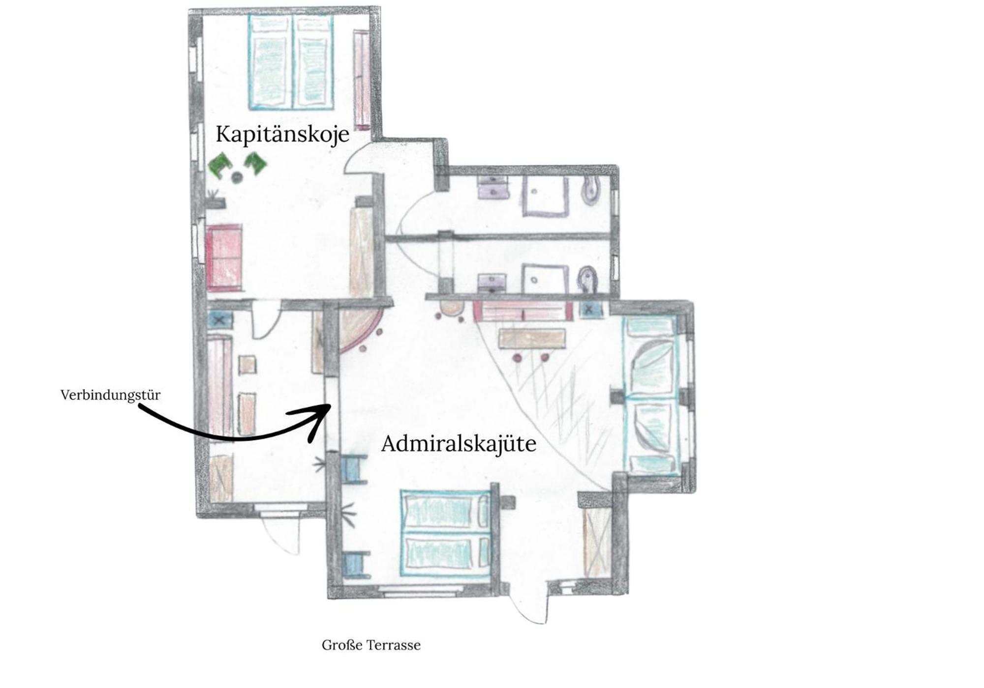 Familienzimmer mit Terrasse