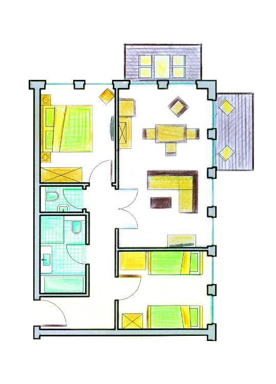 Family Suite Type III (One double bed and two bunk beds) (free kids club)