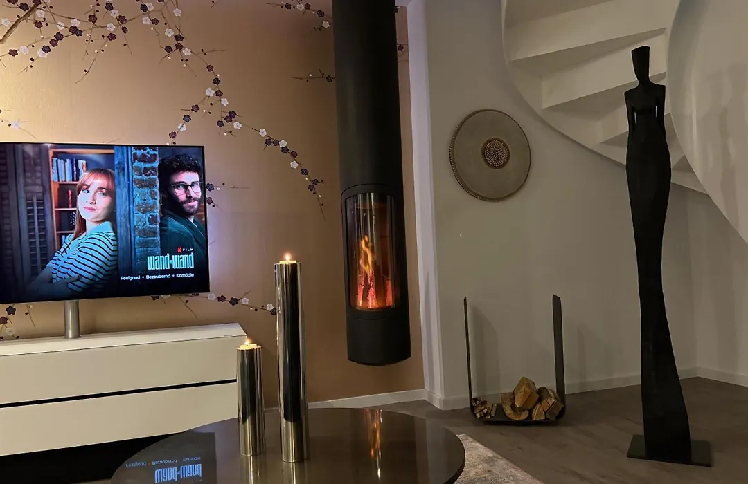 Penthouse mit Dachterrasse, Meerblick, Klimaanlage, Gasgrill, Kamin, Luxus-Design-Apartment, 2 Minuten zum Strand-1