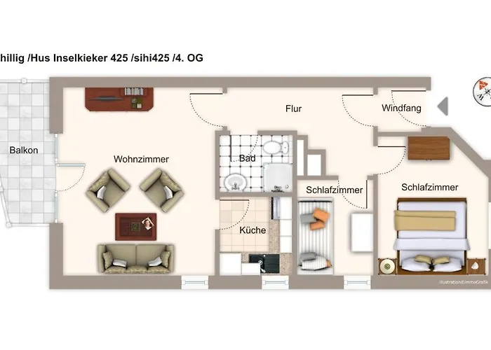 Ferienwohnung Hus Inselkieker Hus Inselkieker 425 Schillig, Deutschland