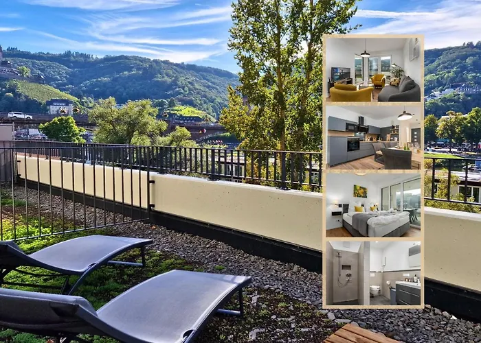 Vivamosel: Appartement mit Mosel&Burgblick - Balkon - Parken - Aufzug - Fahrradraum